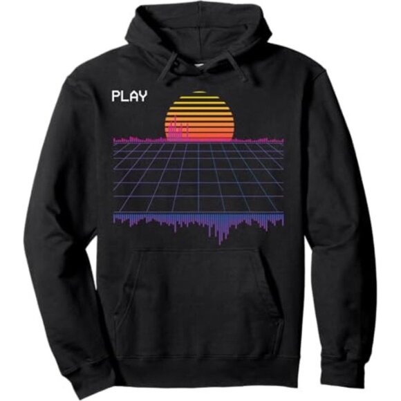 Outrun Synthwave Retro Wave | Wave Sunset Aesthetic Pullover Hoodie - Picture 1 of 1